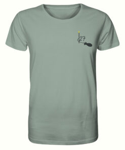 Spod Rocket T-Shirt in grün mit Futterrakete und Distance Stick für Karpfenangler. Ein tolles Karpfen Shirt für Angler.