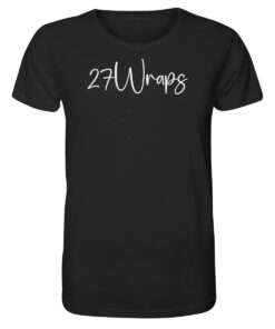 Schwarzes T-Shirt für Karpfenangler mit 27Wraps Aufdruck.