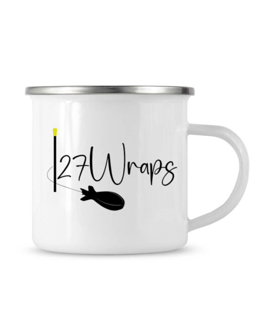 27Wraps Emaille Tasse mit unserem Spod Logo für Karpfenangler.