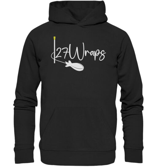 27Wraps Spod Hoodie für Karpfenangler im eleganten Schwarz.