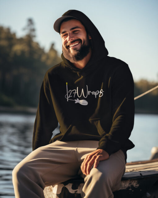 Premium Bio Karpfen Hoodie für Karpfenangler: 27Wraps Spod Logo Hoodie für Karpfenangler mit hochwertigem Druck. Ein tolles Angler Geschenk.