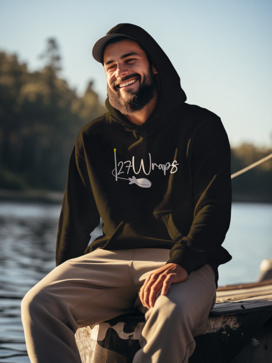 Bio Karpfen Hoodie für Karpfenangler: 27Wraps Spod Logo Carp Hoodie für Angler. Ein tolles Angler Geschenk.