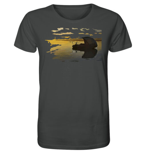 Karpfenangeln vom Boot: das Boat Carping T-Shirt für Karpfenangler in anthrazit.