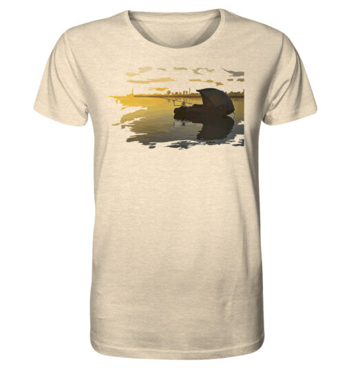 Karpfenangeln vom Boot: das Boat Carping T-Shirt für Karpfenangler in naturweiß.