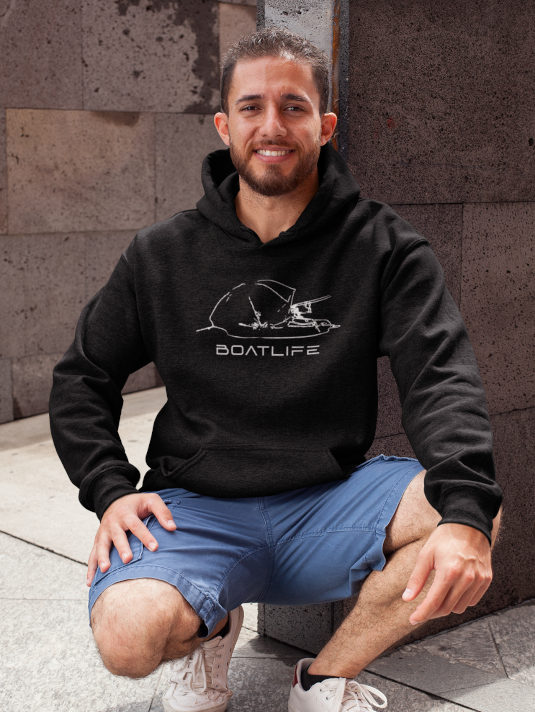 Hoodie für Angler - tolle Angler Geschenke von 27Wraps. Der Boatlife Hoodie für Angler ist ein tolles Geschenk für Karpfenangler.