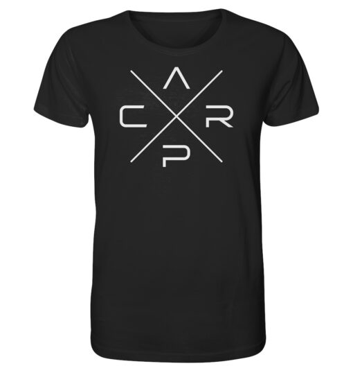 Carp T-Shirt für Karpfenangler in schwarz aus bester Bio-Baumwolle.