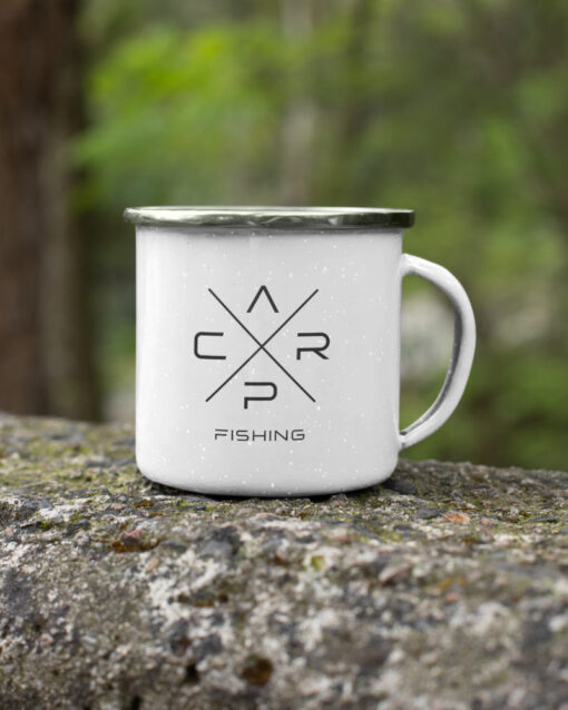 Carp Fishing Emaille Tasse für Karpfenangler.