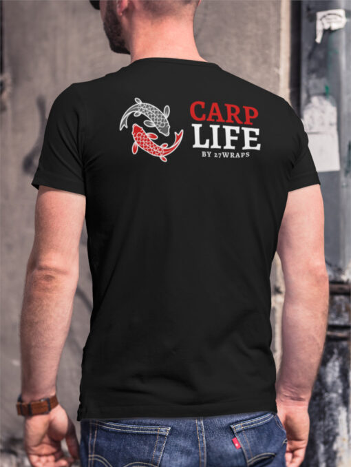 Bio Karpfen T-Shirt für Karpfenangler: Carp Life Karpfen T-Shirt für Angler mit Rückendruck.