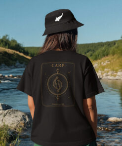 Carp Style Karpfen Bucket Hat für Karpfenangler: Anglerhut mit Stick für Karpfenangler. Besonderer Fischerhut aus Bio-Baumwolle mit elegantem Karpfen Stick. Ein toller Hut für Angler - ideal auch als Angler Geschenk.
