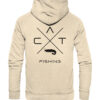 Naturweißer Hoodie für Welsangler mit Catfishing Design.