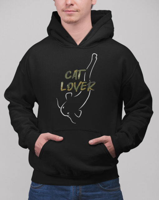 Bio Catfish Lover Wels Hoodie für Welsangler mit Welsdesign und Schriftzug. Ein tolles Geschenk für Wels Angler. Wels Hoodies für Angler.