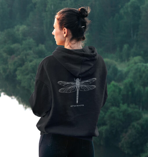 Bio Libellen Hoodie für Karpfenangler: Dragonfly Hoodie für Angler. Ein toller Karpfen Hoodie und Geschenk für Angler.