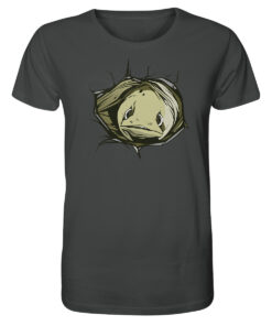 T-Shirt für Aalangler in anthrazit bedruckt mit Aal Motiv für Angler.