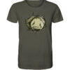 Olivgrünes T-Shirt für Aalangler bedruckt mit Aal Motiv für Angler.