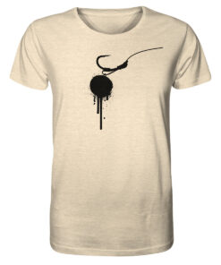 Naturweißes Hookbait Graffiti T-Shirt für Karpfenangler. Bedruckte T-Shirts mit urbanen Karpfendesigns.