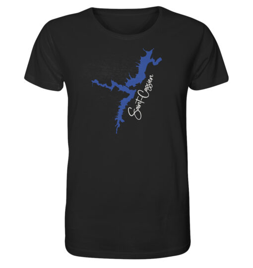 Lac de Saint-Cassien Herren T-Shirt in schwarz für Karpfenangler.