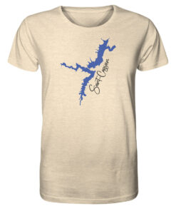 Lac de Saint-Cassien Herren T-Shirt in natural raw für Karpfenangler.