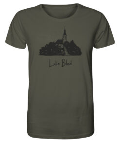 Das olivgrüne Lake Bled T-Shirt für Karpfenangler.