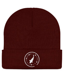 Moon Carp Beanie: braune Karpfen Mütze für Angler. Die Moon Carp Beanie ist ein tolles Geschenk für Karpfenangler. Beanies für Angler hier bestellen.