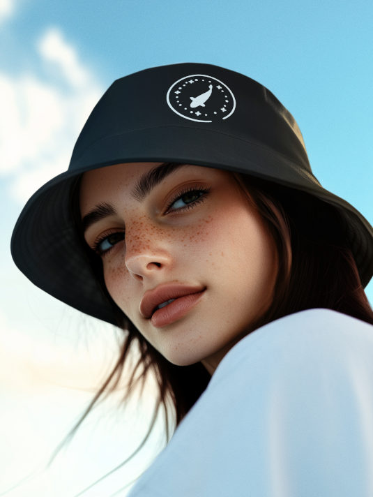 Moon Carp Bucket Hat für Karpfenangler: Anglerhut mit Stick für Karpfenangler. Besonderer Fischerhut aus Bio-Baumwolle mit elegantem Karpfen Stick. Ein toller Hut für Angler - ideal auch als Angler Geschenk.