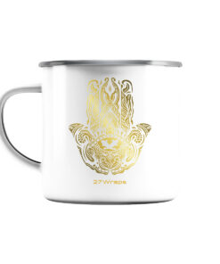 Hamsa Carp Emaille Tasse mit elegantem Karpfen Druck. Perfekt als Geschenk für Karpfenangler - Karpfen Tasse für Karpfenangler.