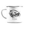 Urban Catfish Emaille Tasse für Welsangler mit elegantem Wels Druck. Perfekt als Geschenk für Angler - urbane Tasse für Wallerangler.