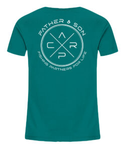 Carp Fishing Partners Kinder T-Shirt für Karpfenangler in ozeanblau. Tolles Geschenk für angelnde Kinder.
