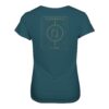 Catfishing 4 Life Damen T-Shirt für Welsangler: ein elegantes Wels Shirt für Angler mit Rückendruck in ozeanblau. Ein besonderes Waller T-Shirt und eine tolle Geschenkidee für Welsangler.