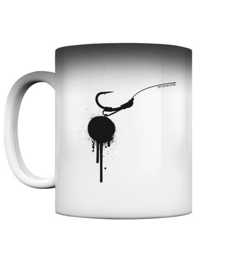 Hookbait Graffiti Zaubertasse für Angler. Ein tolles Angler Geschenk für Karpfenangler. Nachhaltige Angler Geschenke und Angler Tassen hier bestellen.