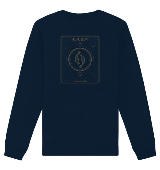 Bedrucktes Karpfenangler Sweatshirt: Carp Fishing for Life Bio Sweatshirt für Karpfenangler in navy blau.