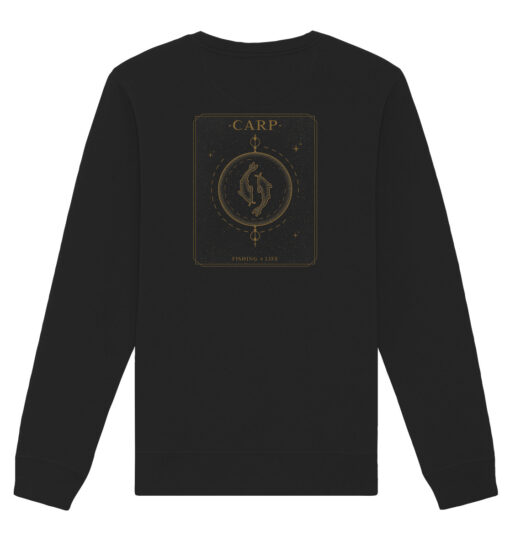 Bedrucktes Karpfenangler Sweatshirt: Carp Fishing for Life Bio Sweatshirt für Karpfenangler in schwarz.