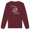 Bio Sweatshirt für Karpfenangler: burgundroter Don't kill your dreams Bio Pullover für Angler.