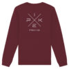 Pike Fishing Sweatshirt für Raubfischangler in burgundy mit elegantem Rückendruck.