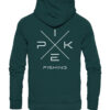 Pike Fishing Hoodie für Raubfischangler in grün mit elegantem Rückendruck.