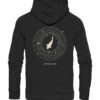 Premium Bio Karpfen Hoodie für Karpfenangler: Moon Carp Hoodie für Karpfenangler mit Rückendruck in Schwarz. Ein tolles Angler Geschenk.