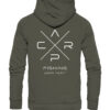 Carp Fishing Hoodie olivgrün mit elegantem Rückendruck für Karpfenangler. Personalisierter Karpfen Hoodie für Angler. Ein tolles Geschenk für Angler.