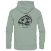 Urban Carp Hoodie: ein cooler Karpfen Hoodie für Karpfenangler mit Rückendruck in aloe. Ein cooler Angler Hoodie und eine tolle Geschenkidee für Karpfenangler.