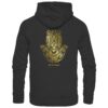 Hamsa Carp Hoodie für Karpfenangler: ein eleganter Karpfen Hoodie für Karpfenangler mit dem bekannten Hamsa Schutzsymbol in schwarz. Ein eleganter Hoodie zum Karpfenangeln und eine besondere Geschenkidee für Karpfenangler.