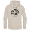 Urban Carp Hoodie: ein cooler Karpfen Hoodie für Karpfenangler mit Rückendruck in sandfarben. Ein cooler Angler Hoodie und eine tolle Geschenkidee für Karpfenangler.