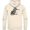 Bio Eisvogel Hoodie für Karpfenangler: naturweißer Eisvogel Hoodie für Naturfreunde. Ein toller Karpfen Hoodie und Geschenk für Angler.
