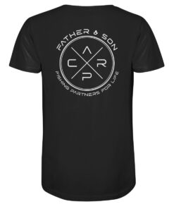 Carp Fishing Partners T-Shirt in schwarz. Tolles Geschenk für angelnde Väter.