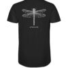 Bio Libellen T-Shirt für Karpfenangler: schwarzes Dragonfly Shirt für Angler. Ein tolles Angler T-Shirt und Geschenk für Angler.
