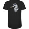 Bio Graureiher T-Shirt für Karpfenangler: schwarzes Graureiher Shirt für Naturfreunde. Ein tolles Angler T-Shirt und Geschenk für Naturfreunde.