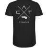 Bio T-Shirt für Welsangler in schwarz mit Catfishing Rückendruck. Ein tolles Geschenk für Wels Angler. Wels Shirts für Angler.