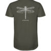 Bio Libellen T-Shirt für Karpfenangler: olivgrünes Dragonfly Shirt für Angler. Ein tolles Angler T-Shirt und Geschenk für Angler.