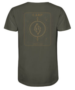 Karpfenangler T-Shirt: olivgrünes Carp Fishing for Life Bio T-Shirt für Angler.
