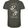 Bio Karpfen Shirt für Karpfenangler: olivgrünes Livin' the carplife Carp Shirt für Angler. Ein tolles Angler Geschenk.