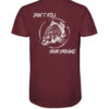 Bio T-Shirt für Karpfenangler: burgundyfarbenes Don't kill your dreams Bio Carp Shirt für Angler.