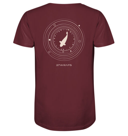 Bio Karpfen Shirt für Karpfenangler: burgundrotes Moon Carp Shirt für Angler. Ein tolles Angler T-Shirt und Geschenk für Angler.