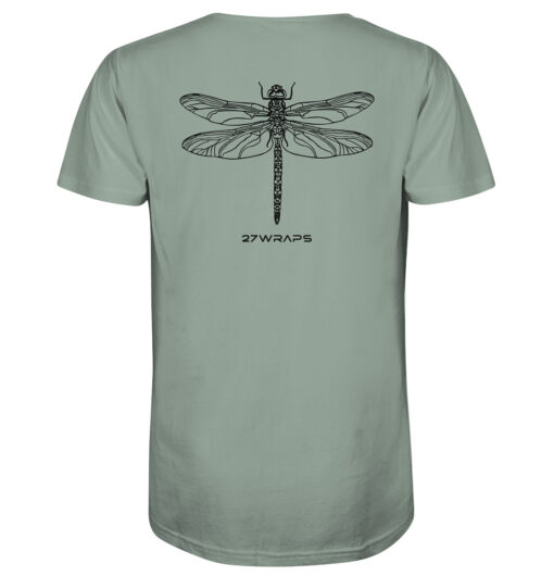 Bio Libellen T-Shirt für Karpfenangler: hellgrünes Dragonfly Shirt für Angler. Ein tolles Angler T-Shirt und Geschenk für Angler.